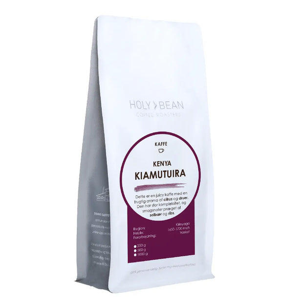 Holy Bean Kenya Kiamutuira 250 g lysristet specialty kaffe med noter af solbær, ribs, citrus og druer