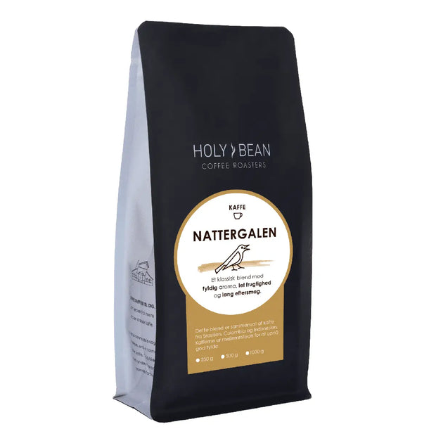 Holy Bean Nattergalen 1 kg mellemristet kaffeblend fra Brasilien, Colombia og Indonesien