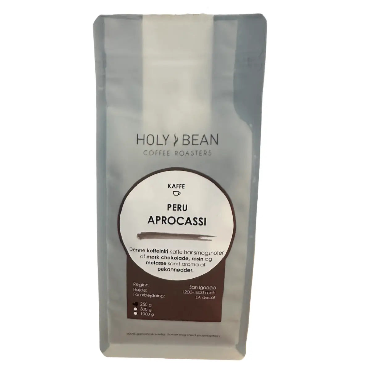 Holy Bean Peru Aprocassi koffeinfri kaffe 250 g