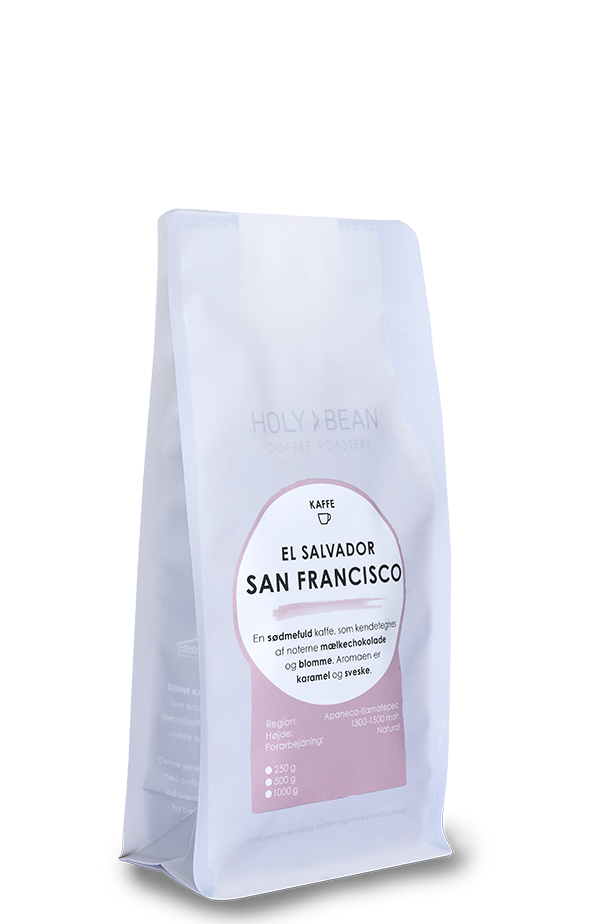 Holy Bean El Salvador San Francisco filterkaffe med blomme og mælkechokolade i 250 g pose