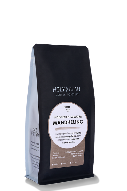 Holy Bean Indonesien Mandheling filterkaffe fra Sumatra med valnød og krydderier i 1kg pose