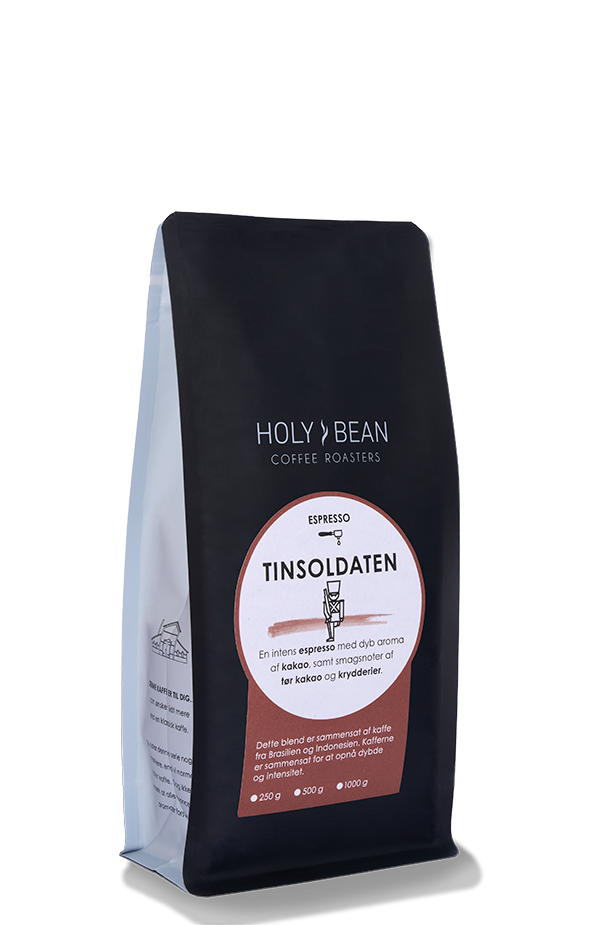 Holy Bean Tinsoldaten Espresso blend med kaffe fra Brasilien og Indonesien i 1 kg pose
