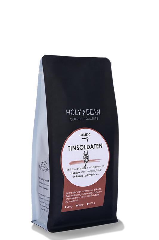Holy Bean Tinsoldaten Espresso blend med kaffe fra Brasilien og Indonesien i 1 kg pose