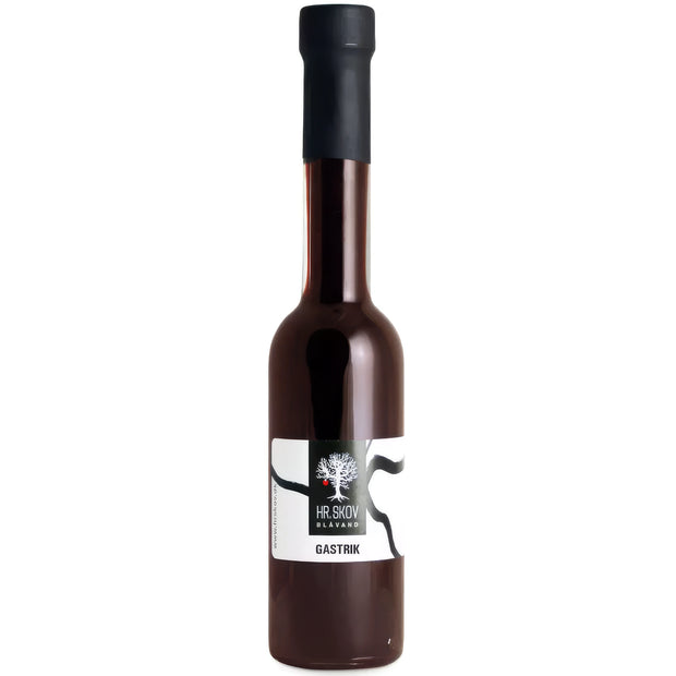 Flaske med Hr. Skov gastrik – sød-syrlig smagsgiver med balsamico og sukker, 20 cl, velegnet til saucer, glaze, gryderetter og ovnbagte grøntsager