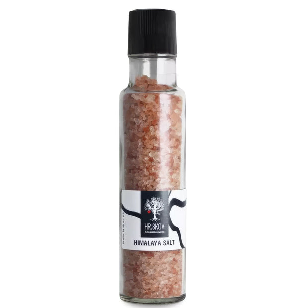 Hr. Skov Himalaya salt i kværn – rent Himalaya-salt i kværn, 275 g, til krydring af kød, fisk, grøntsager, salater og kartofler