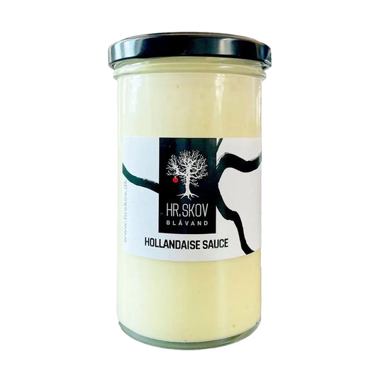Hr. Skov Hollandaise Sauce 245 g – cremet klassisk hollandaise med fin syre, perfekt til hvide asparges, fisk og grøntsager, kan spædes med hvidvin, fløde eller mælk