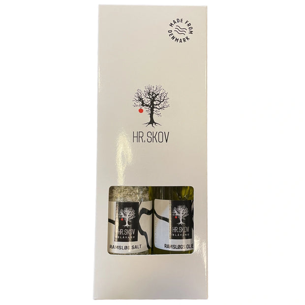 Hr. Skov gaveæske med ramsløgs salt 270 g og ramsløg olie 20 cl – delikatesse-sæt med aromatisk ramsløg til kartofler, grillmad, salater, pasta og som smagfuld finish