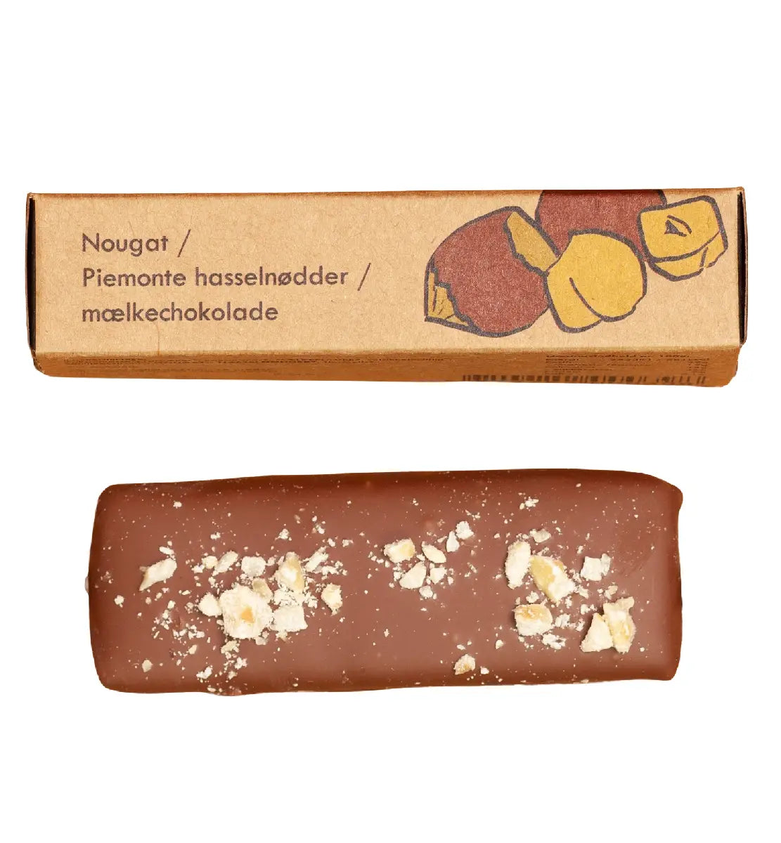 Anker Chokolade Ankers Brød Mælkechokolade ØKO 45 g – nougatbrød med sprøde hasselnødder overtrukket med mælkechokolade, lille chokolade-snack til kaffe, opbevares køligt ved højst 18 grader