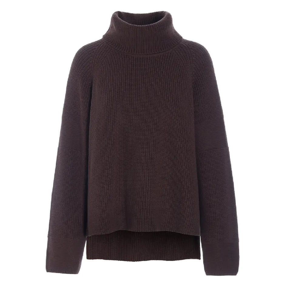Hunkøn Jules Knit Blouse Chestnut strikket bluse i varm brun nuance