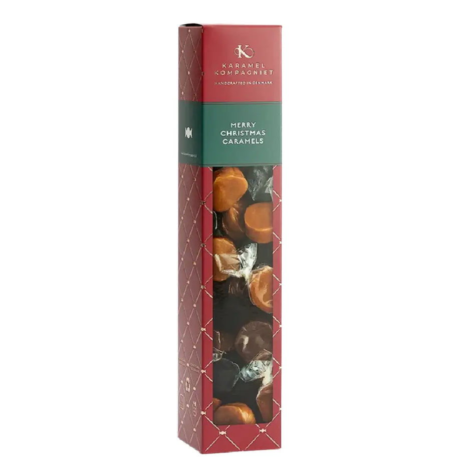 Karamel Kompagniet Glædelig Jul Julekaramelblanding med 216 g håndlavede karameller i smagene Klassisk Jul, Klassisk Lakrids og Klassisk Chokolade