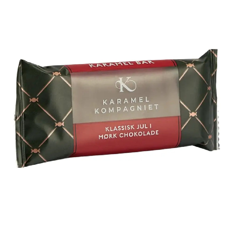 Karamel Kompagniet Karamel Bar Klassisk Jul med mørk chokolade, blød håndlavet julekaramel med varme julekrydderier, 50 g