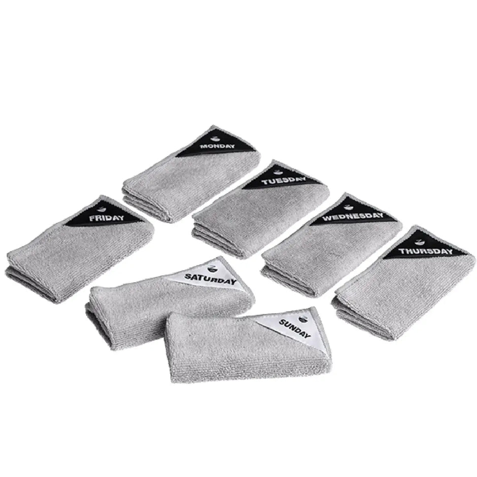 Klud Ugedagsklude Grå 7 stk. i mikrofiber med én klud til hver dag i ugen