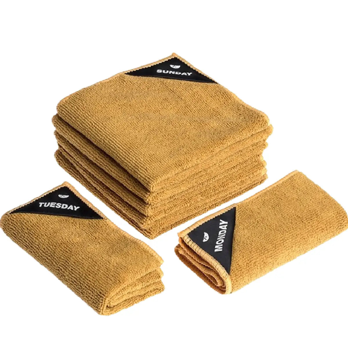 Klud Ugedagsklude Karry Gul 7 stk. i mikrofiber med én klud til hver dag i ugen