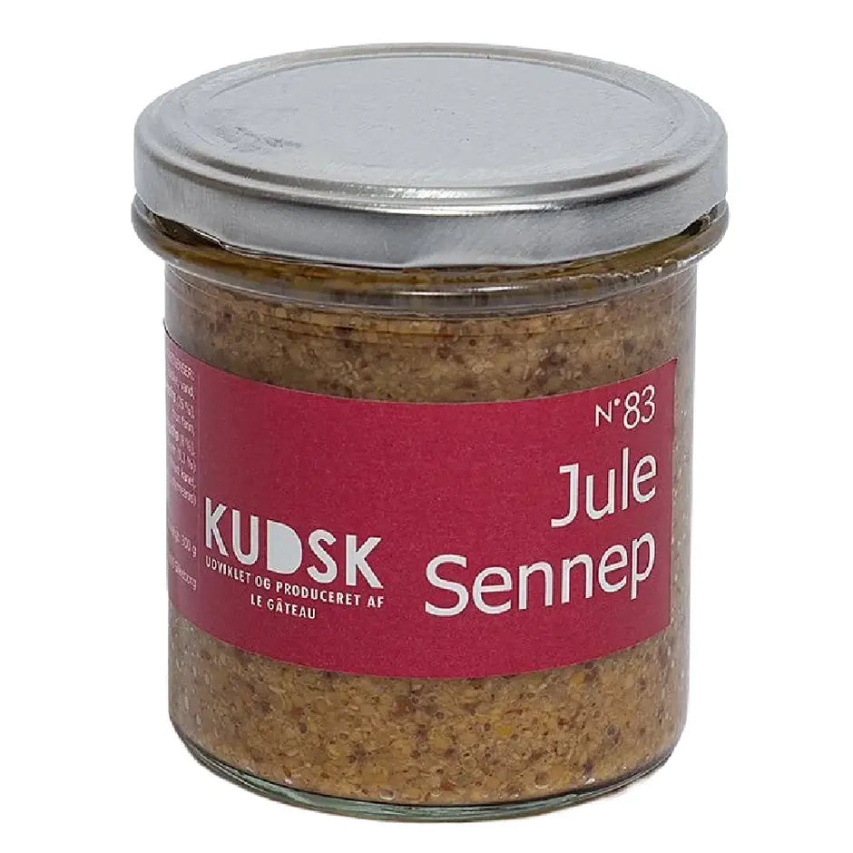 KUDSK Nr. 83 Julesennep, sennep til julefrokost, skinke, medister, pølser, charcuteri og danske julekurve