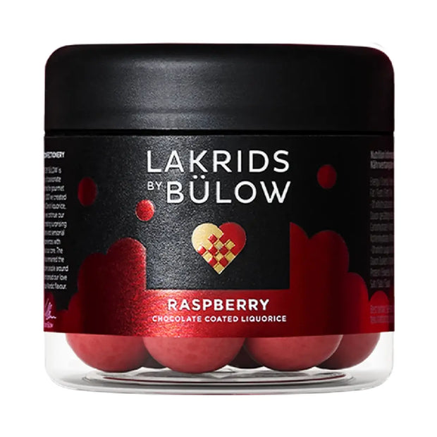 Lakrids by Bülow Crispy Raspberry Small 115 g med hvid chokolade og hindbær