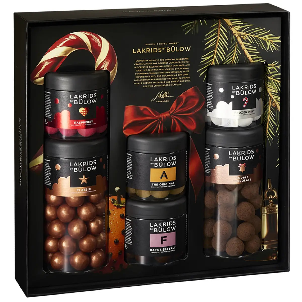 Lakrids by Bülow Large Winter Black Box 1020 g med seks varianter gourmetlakrids