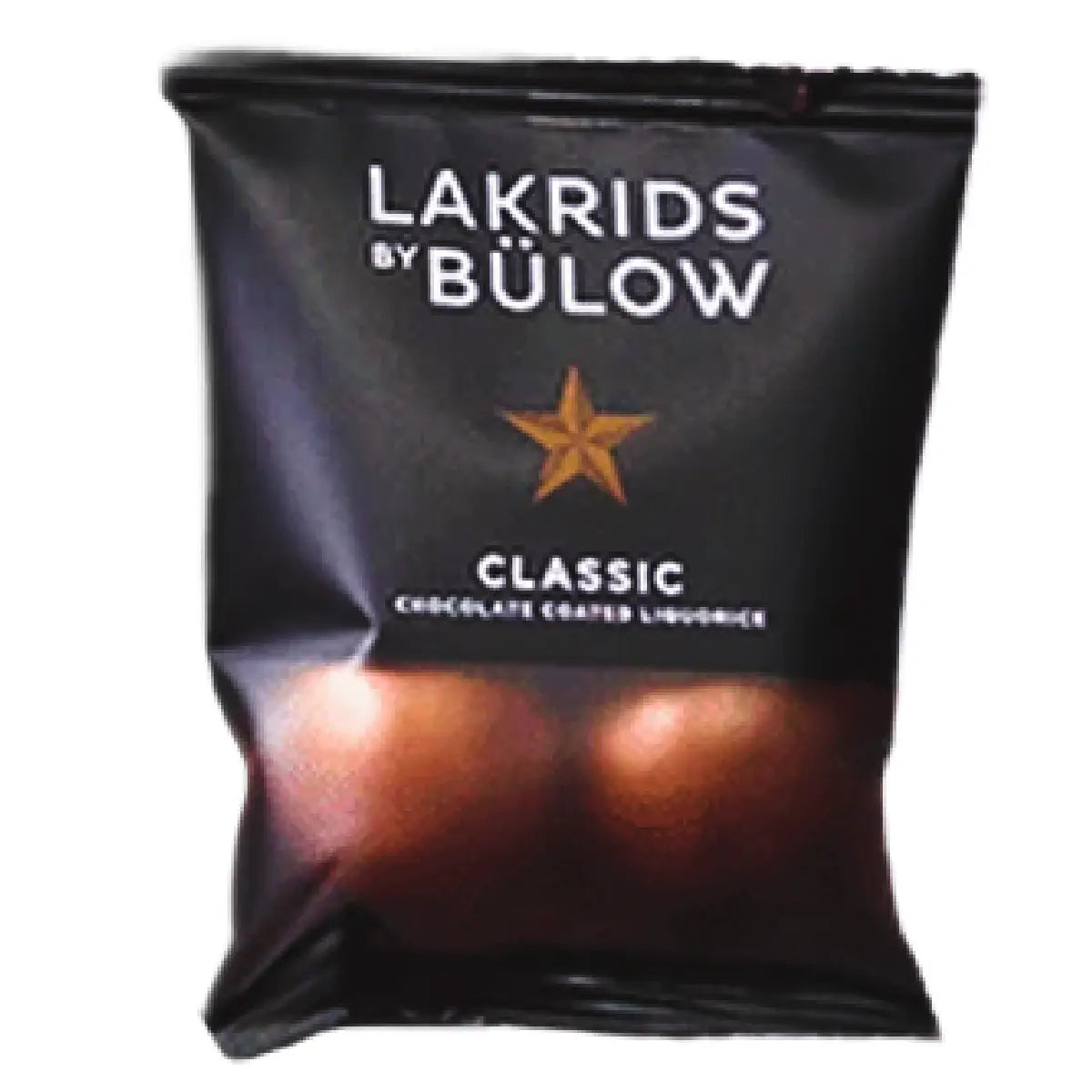 Lakrids by Bülow Mini Classic Caramel, lille pose med 2 lakridskugler med dulcechokolade og havsalt, sælges som 1 stk