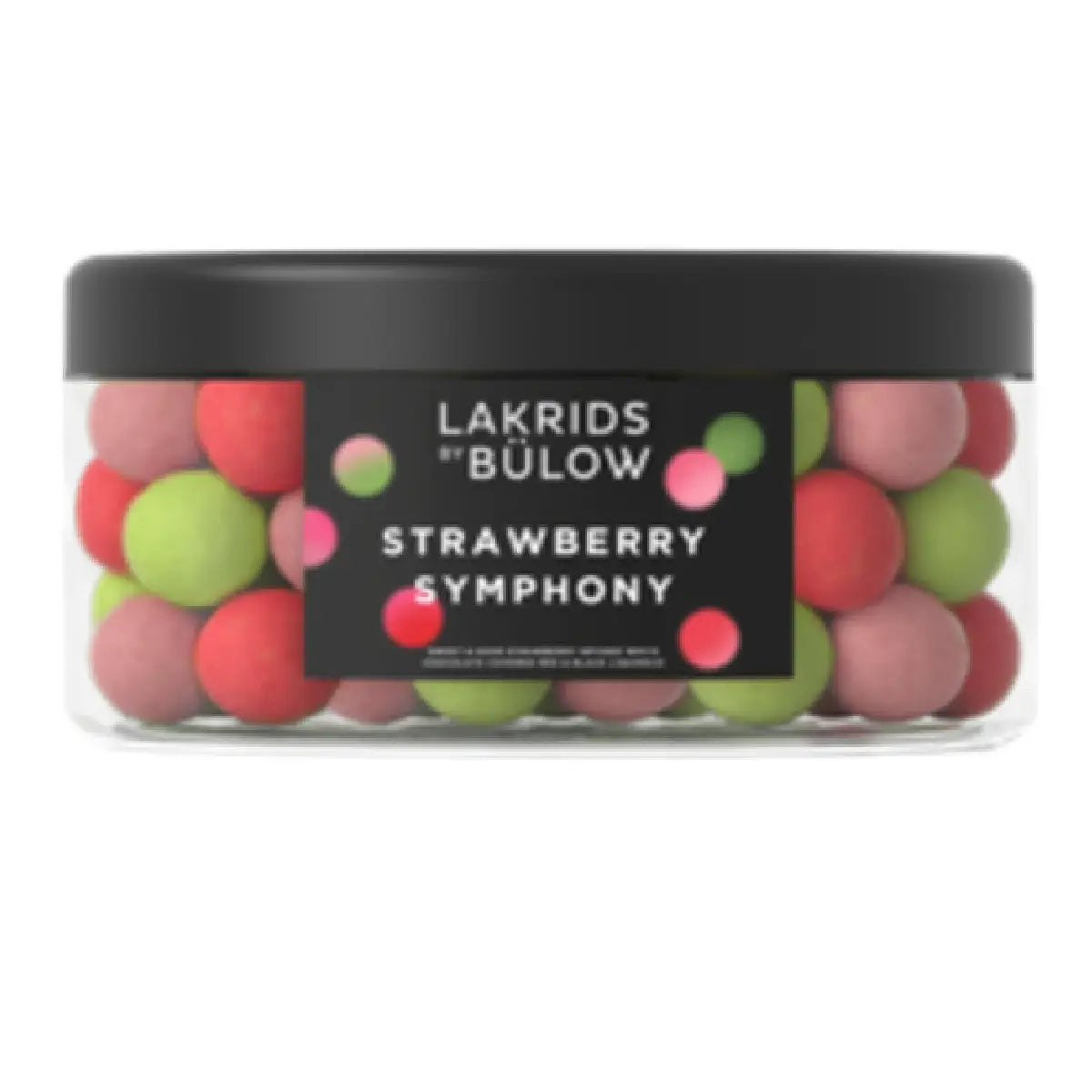 Lakrids by Bülow Strawberry Symphony med tre forskellige jordbærvarianter af chokoladeovertrukket lakrids, 515 g