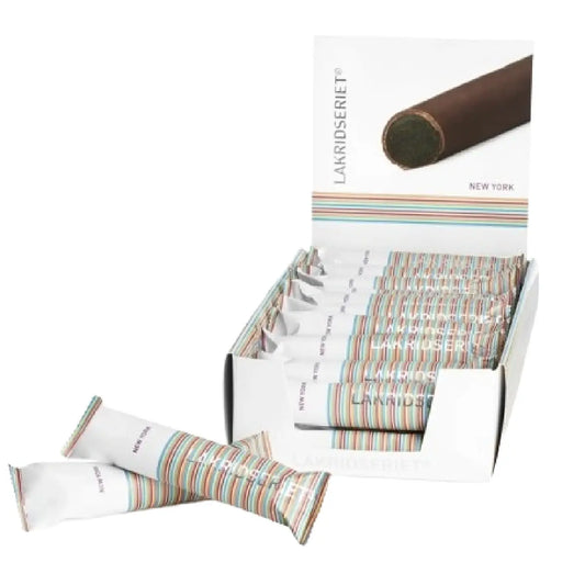 Lakridseriet New York sød lakridsstang med flødechokolade, ca. 55 g