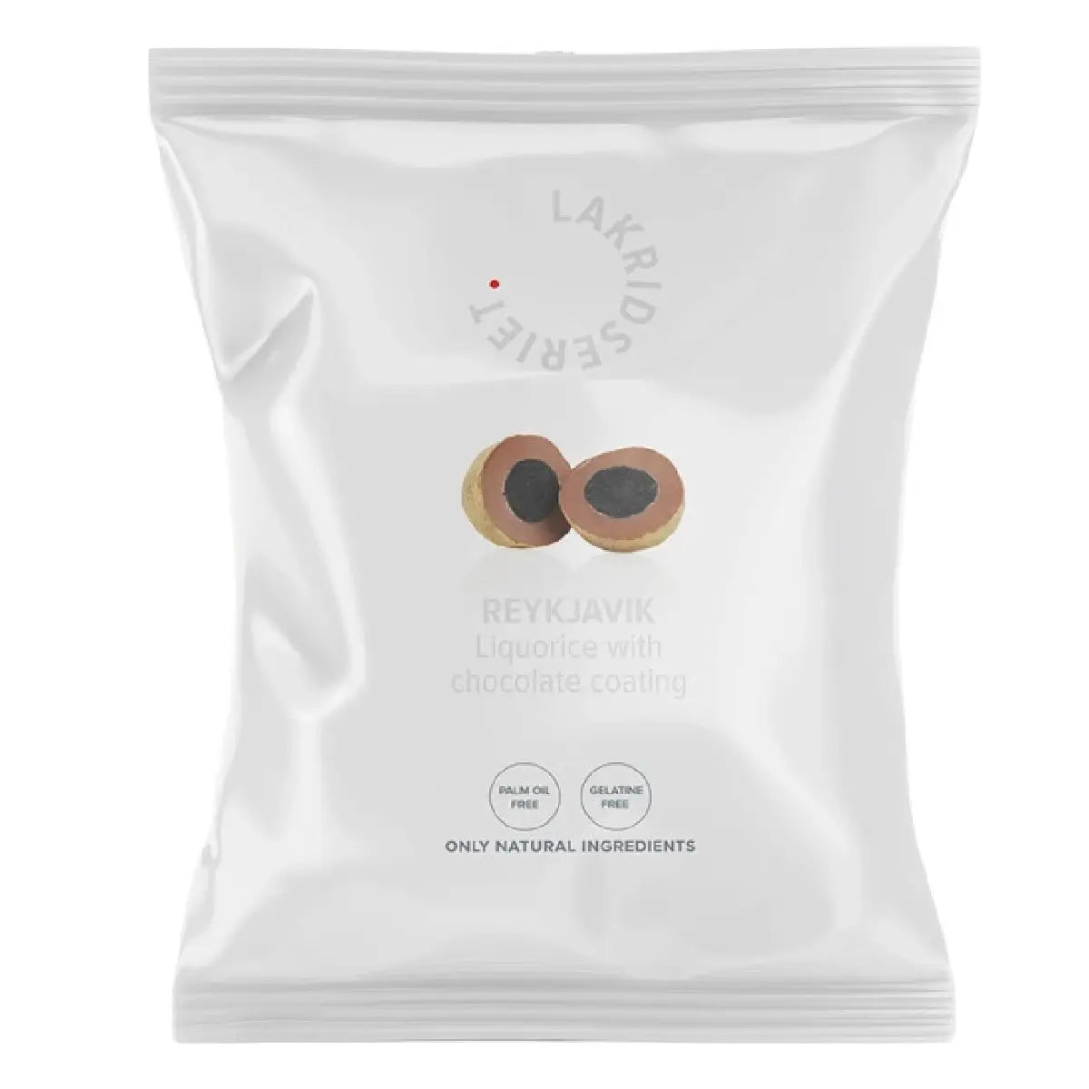 Lakridseriet Reykjavik sød lakrids med flødechokolade i stor flowpose, 95 g