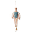 Maileg Angel Jumping Jack Large Dark Mint, håndlavet dekorationsengel med sprællemand-funktion, håndmalede detaljer og bløde farvetoner