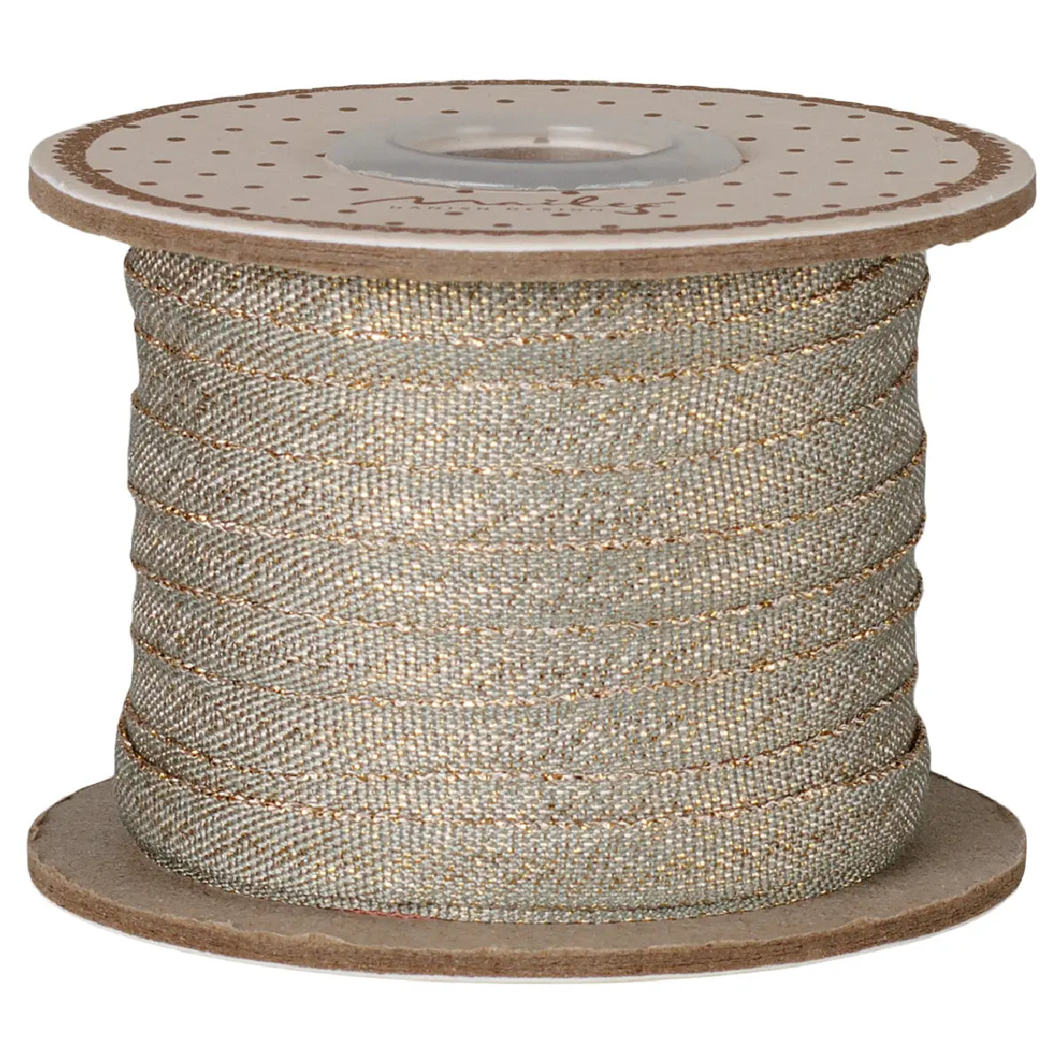 Maileg bånd mint og guld med glittereffekt til gaveindpakning