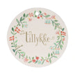 Runde Maileg Gavemærker Tillykke med dekorativt blomstermotiv, 15 stk.