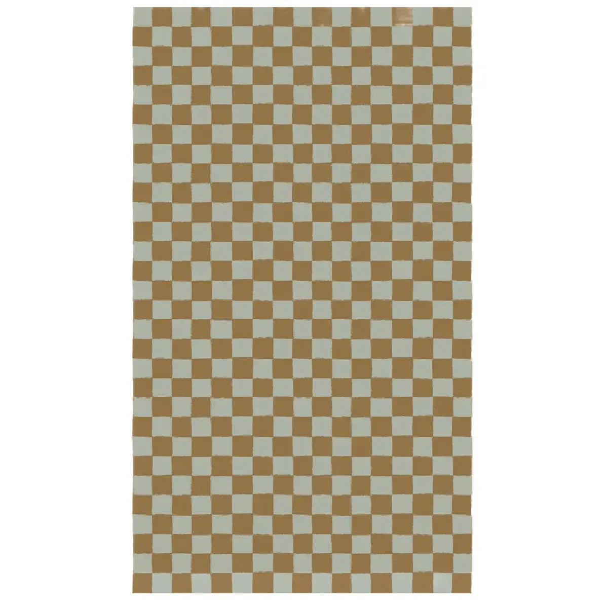 Maileg gavepapir Checker Mint Ocher 10 meter med ternet mønster