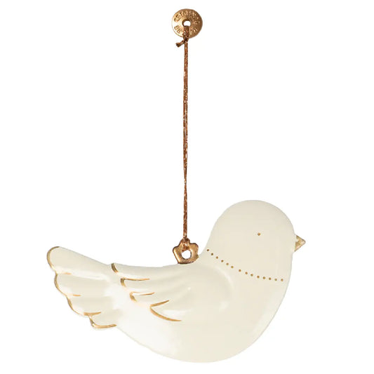 Maileg - Metalophæng Fugl Off White/Guld (7,5 cm) FORVENTET LEV. 01.09.26