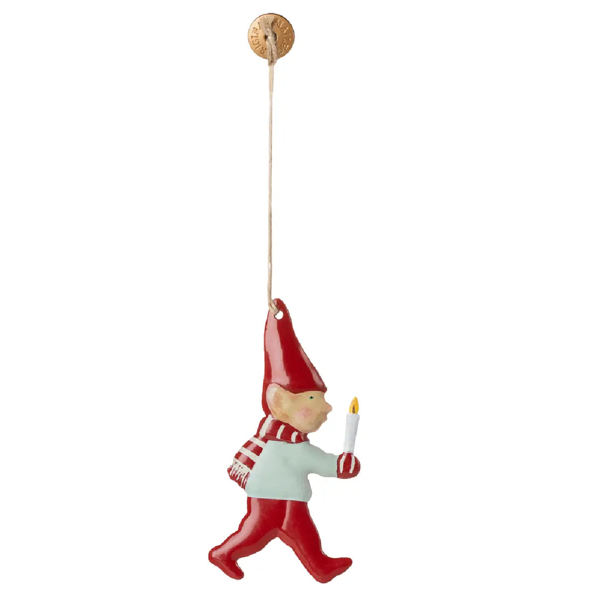 Maileg metalophæng nisse stearinlys