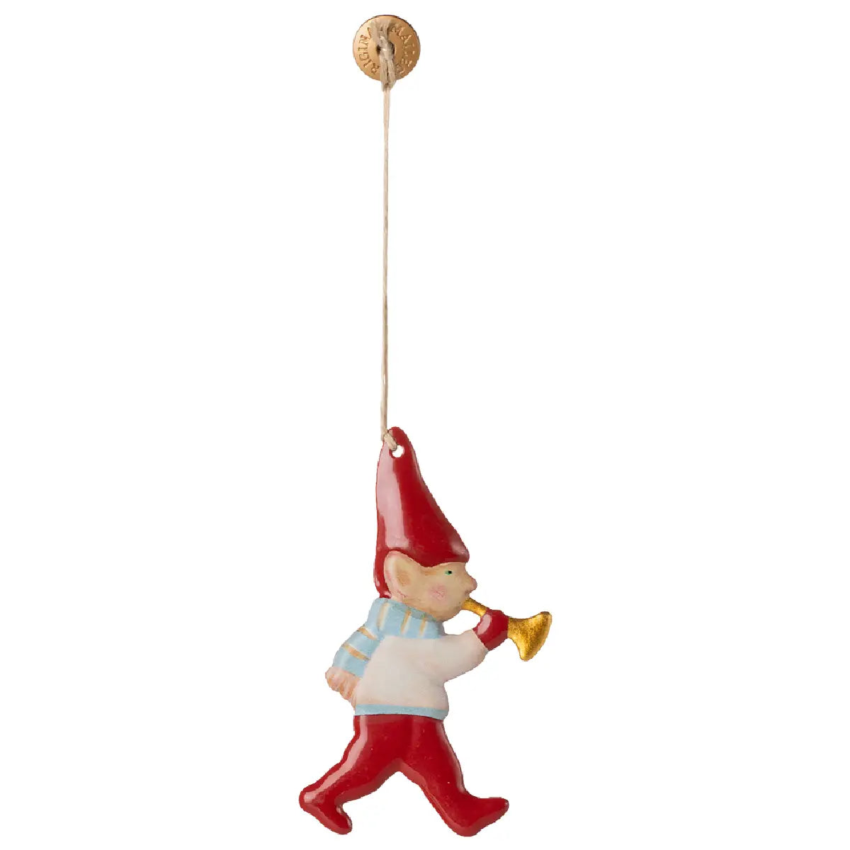 Maileg metalophæng nisse trompet
