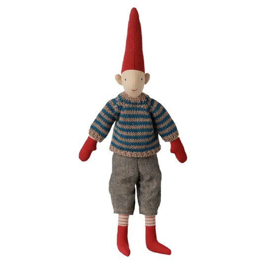 Maileg Pixy Str. 2 dreng med stribet strikket sweater