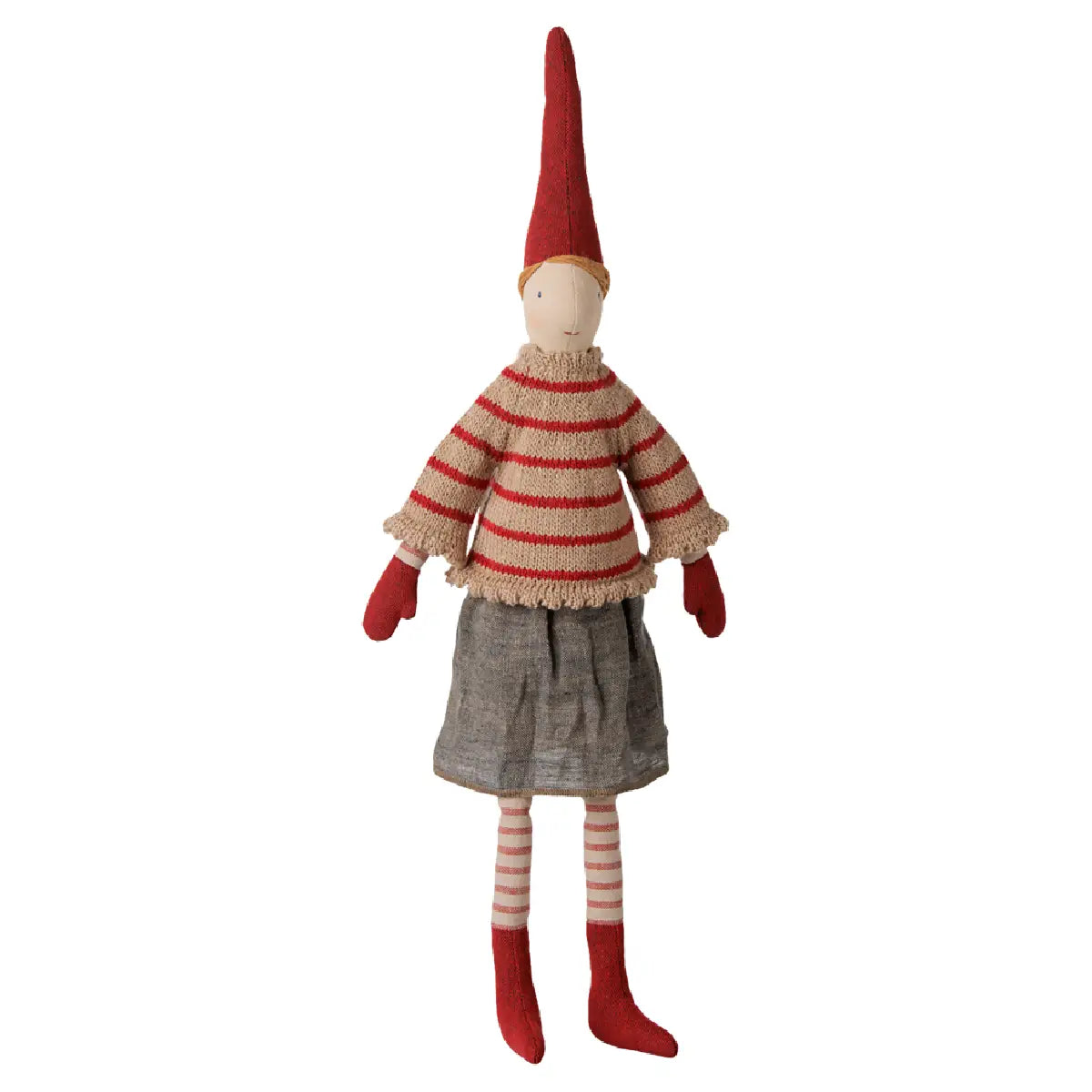 Maileg Pixy Str. 3 pige med stribet strikket sweater