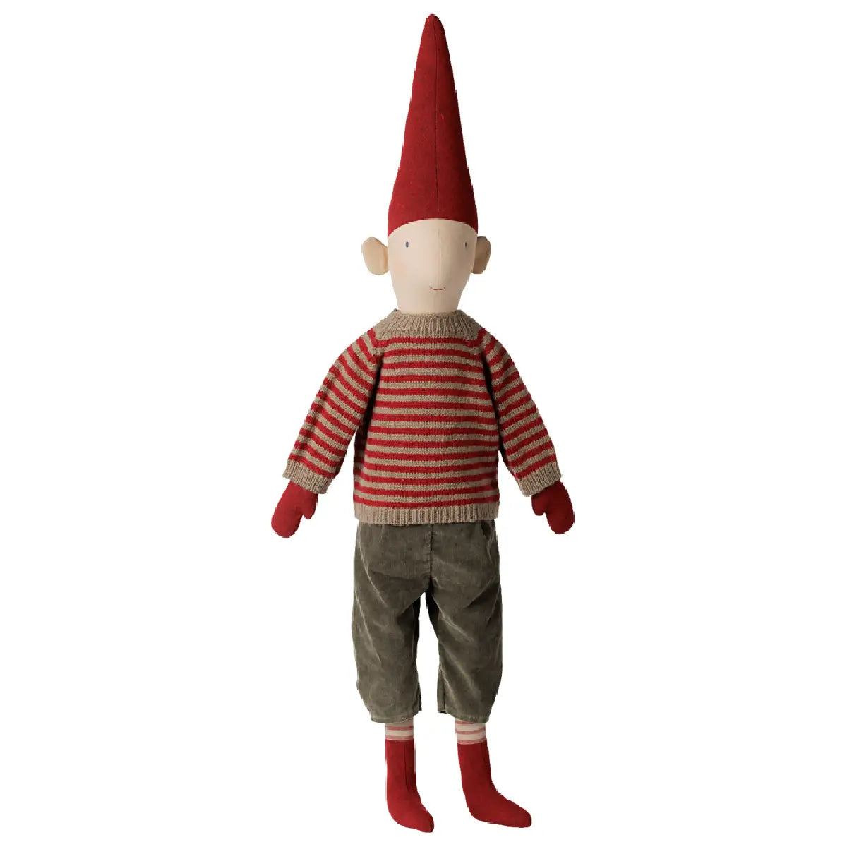 Maileg Pixy Str. 5 dreng med stribet strikket sweater