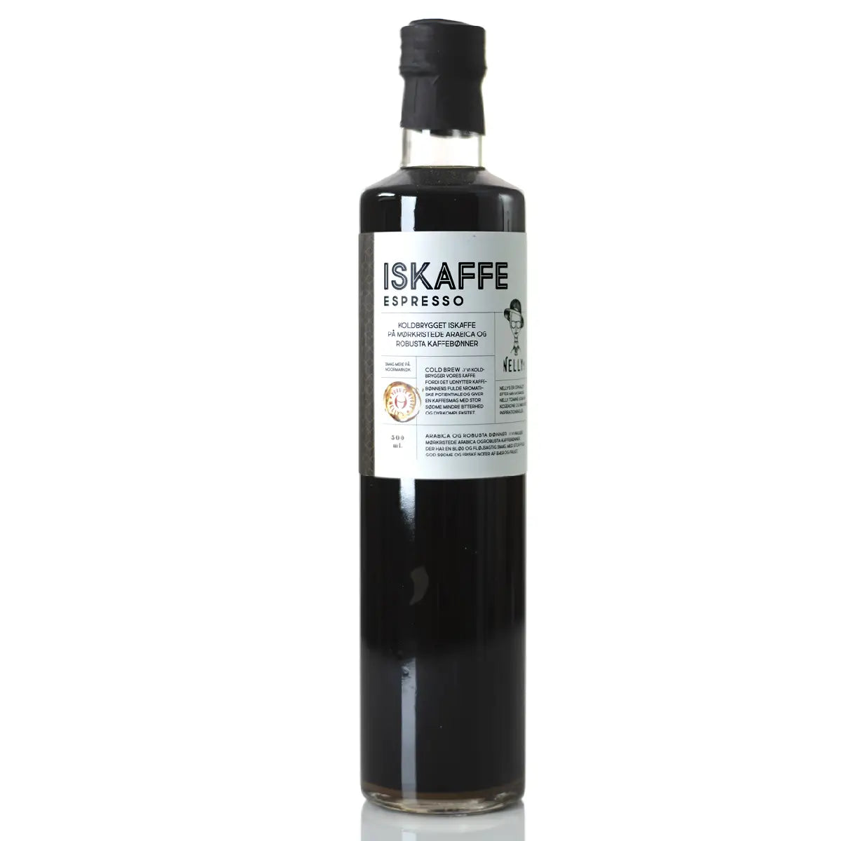 NELLY's Iskaffe Espresso 50 cl – koldbrygget iskaffe med ren espresso-smag, rund og sød kaffesmag med mindre bitterhed, klar til servering iskold