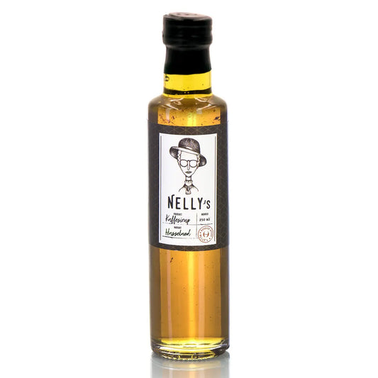 NELLY's Kaffesirup Hasselnød 25 cl – kaffesirup med HASSELNØD (10%) til varm kaffe, iskaffe og som dessertsauce på yoghurt og ymer