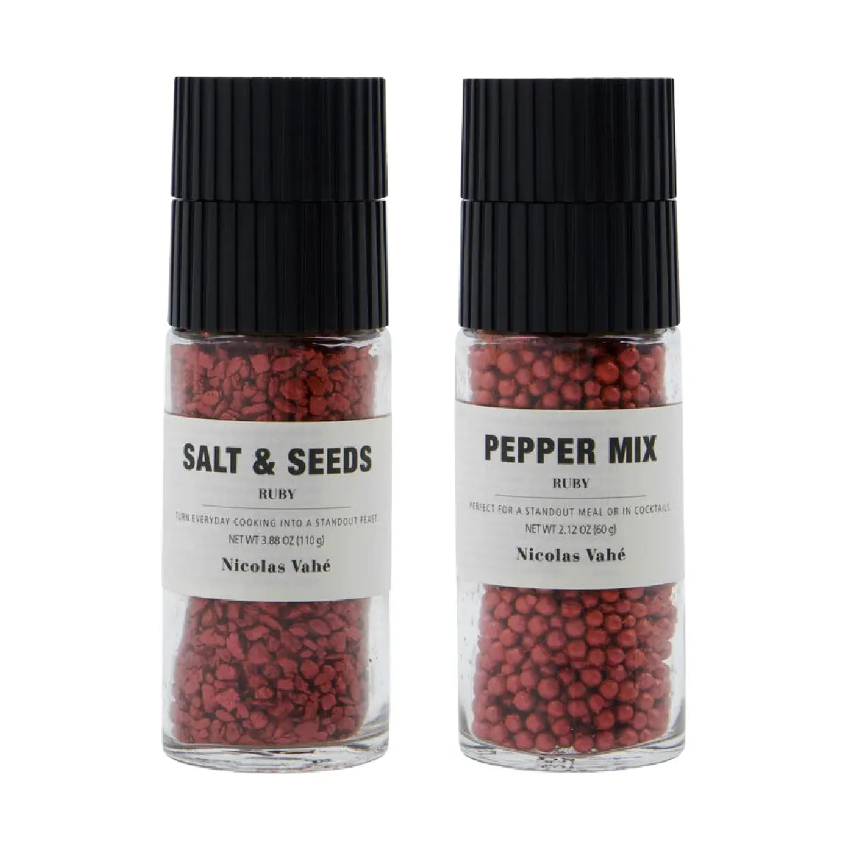 Nicolas Vahé gaveæske med Ruby Salt & Seeds 110 g og Ruby Pepper Mix 60 g