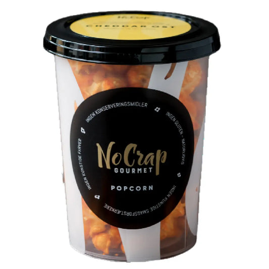 NoCrap Gourmet Cheddar Ost Popcorn 40 g med lagret dansk cheddar