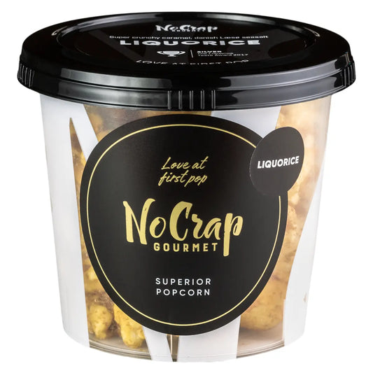 NoCrap Gourmet Lakrids Popcorn 65 g med karamel og Læsø havsalt