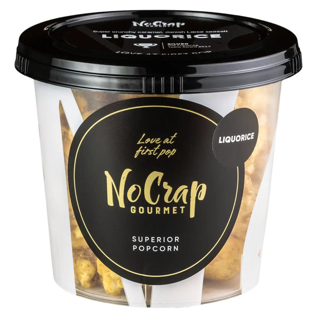 NoCrap Gourmet Lakrids Popcorn 65 g med karamel og Læsø havsalt