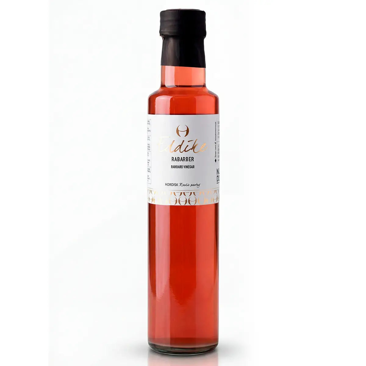 NORDISK Eddike med rabarber og hybenrose, 200 ml – aromatisk frugteddike med rabarber (20%) og hybenrose (2%), ufiltreret og velegnet til lyse supper, saucer, frikasser og vinaigrette