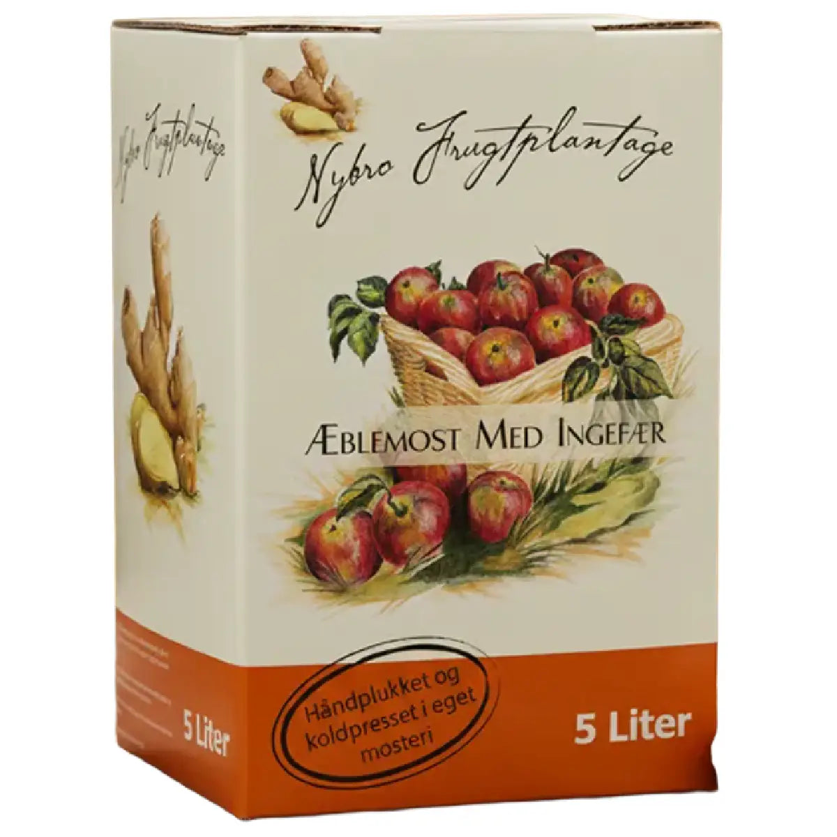 Nybro Frugt æblemost med ingefær 5 l bag-in-box