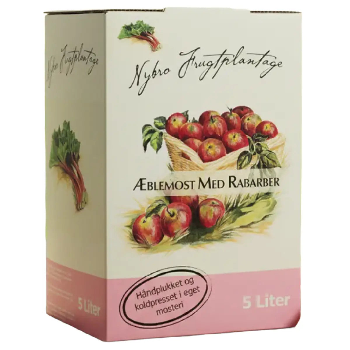 Nybro Frugt æblemost med rabarber 5 l bag-in-box