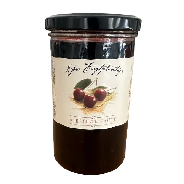 Nybro Frugt Kirsebær Sauce 300 g med 68 % kirsebær og vanilje