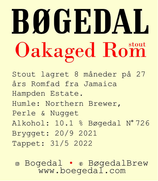 Bøgedal - Oakaged Rom Stout 36,5 cl