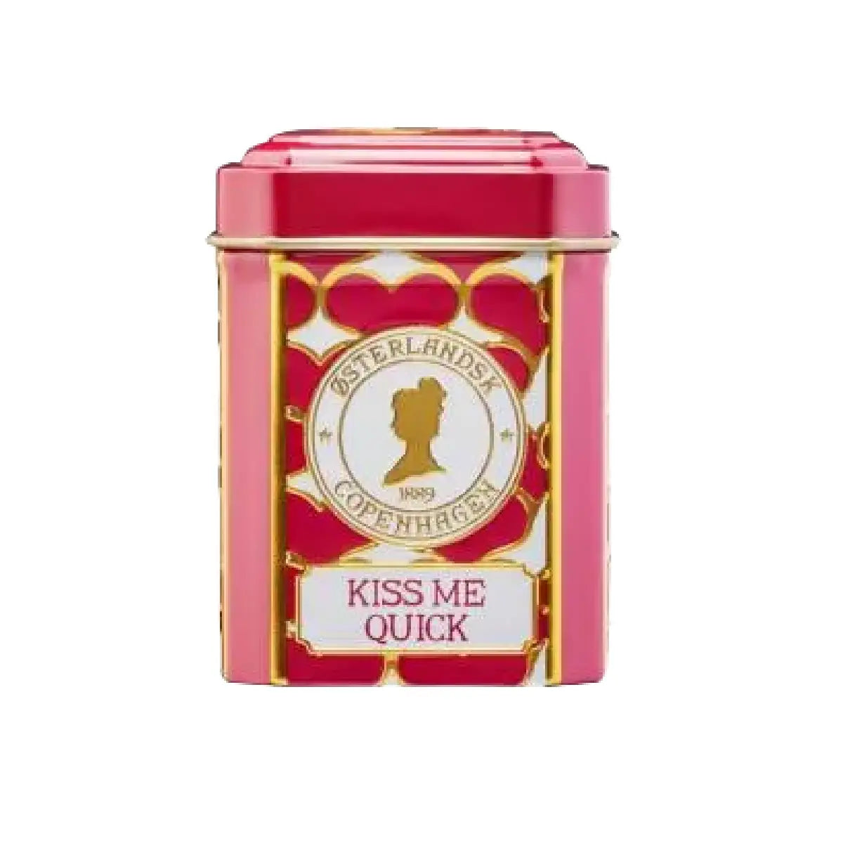 Østerlandsk Thehus Kiss Me Quick Mini sort te med bær og fersken i lille tedåse