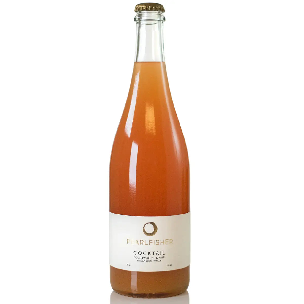 Pearlfisher færdigblandet cocktail med rom, passion, mynte, blodappelsin og vanilje, 75 cl – rig romsmag med tropisk sødme og frisk citrus, klar til servering iskold med knust is, 6% vol.