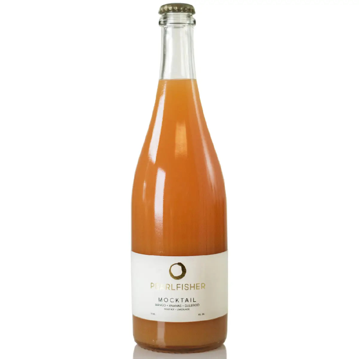 Pearlfisher alkoholfri mocktail med mango, ananas, gulerod, ingefær og limeblade, 75 cl – tropisk frugtighed med frisk ingefær og citrusnoter, klar til servering iskold med knust is, 0% vol.