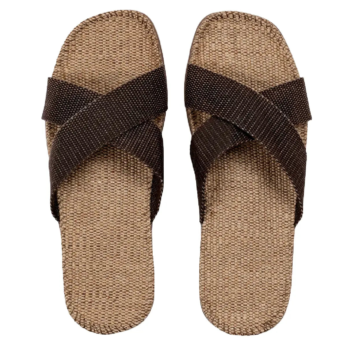 Shangies by Stilov Unisex#1 Brown Coffee brune sandaler med brede remme og jutesål