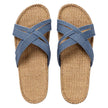 Shangies by Stilov Women#1 Blue Dots blå sandaler med krydsremme og jutesål